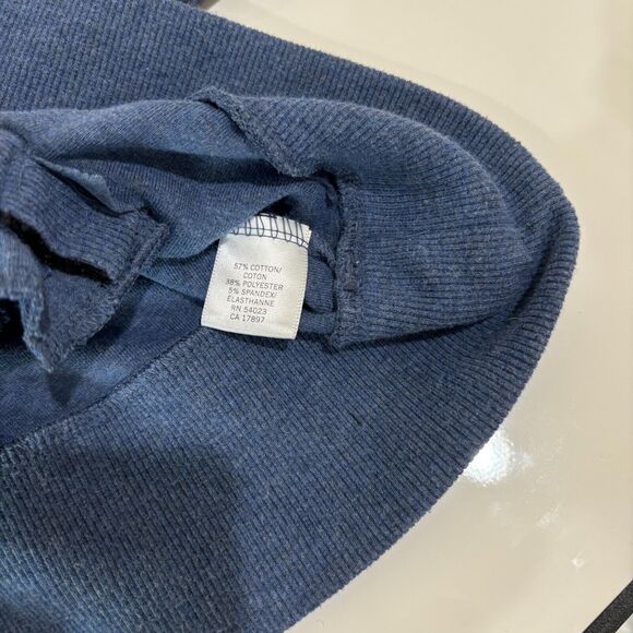 Banana Republic Blue Henley Shawl Sweater Mens XL Dad Grandpa Normcore - Picture 8 of 9